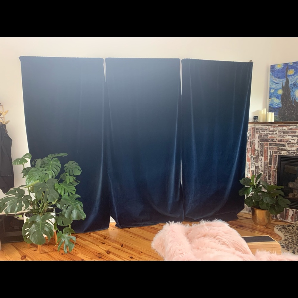 Matte Velvet Curtains +  Rods + knobs - Picture 2 of 4